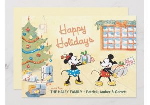 Create Your Own Christmas Card Classic Mickey and Minnie Happy Holidays Card Zazzle Com