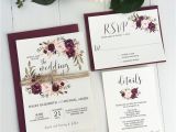 Create Your Own Marriage Card Rustic Marsala Wedding Invitation Burgundy Wedding Love