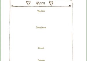 Create Your Own Menu Template Heartwood Hotel