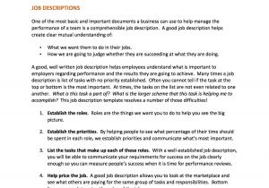 Creating A Job Description Template Employee Job Descriptions tool and Template