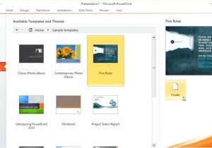 Creating Powerpoint Templates 2010 Create New Presentation Using Sample Template Powerpoint
