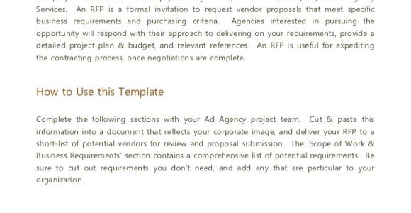 Creative Agency Proposal Template Advertising Agency Rfp Template