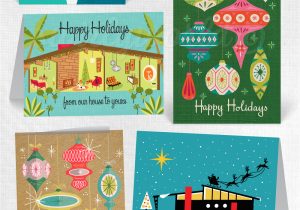 Creative Corporate Holiday Card Ideas Retro Mid Century Modern Christmas Holiday Cards 1950 S