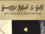 Creative Handmade Wedding Card Ideas My Diy Story Geometric Black Gold Foil Pocket Invitation