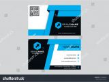 Creative Name Card Design Template Blue Black Geometric Modern Creative Business Stock Vector