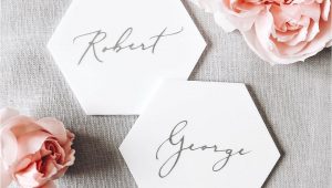 Creative Place Card Ideas for Weddings White Hexagon Place Cards In Acrylic Wedding Cards