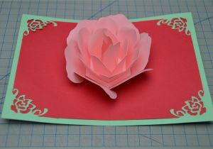Creative Pop Up Cards Templates Free Rose Flower Pop Up Card Tutorial Creative Pop Up Cards