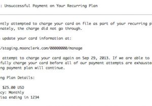 Credit Card Declined Email Template Dunning Letters Done Right Moonclerk