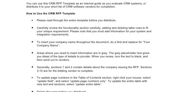 Crm Rfp Template Crm Rfp Template