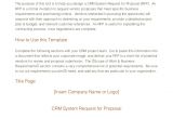 Crm Rfp Template Crm System Rfp Template