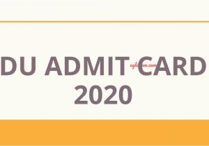 Ctet Admit Card Name Date Birth Du Admit Card 2020 Date Download Here for Ug Pg M