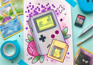 Cue Card On Beautiful Person Gameboy Classic Tattoo Flash Print with Images Kawaii