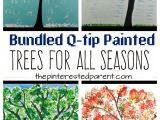 Cue Card topic Beautiful Person Bundled Q Tip Trees for Every Season Fall Arts and Crafts