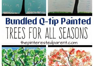 Cue Card topic Beautiful Person Bundled Q Tip Trees for Every Season Fall Arts and Crafts