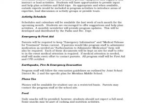 Curriculum Proposal Template Program Proposal for after School Program Free Download