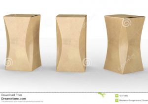 Curved Box Template Brown Paper Box Package with Curve Clipping Path Included