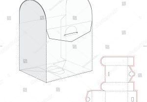 Curved Box Template Curved top Retail Box Blueprint Template Stock Vector