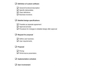 Custom software Development Contract Template Checklist software Development Contract Template