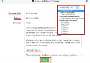Customer Satisfaction Survey Email Invitation Template Surveyanalytics Features