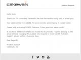 Customer Support Email Template Cakewalk Support Update Cakewalk forums