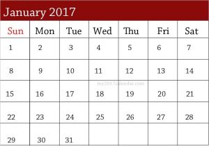Customizable Calendar Template 2017 26 Customizable Calendar Template Images January 2017