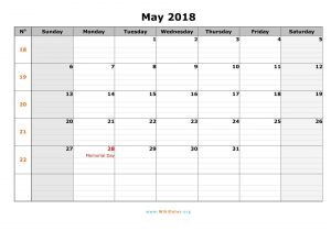 Customizable Calendar Template 2018 May 2018 Calendar Printable 8 Free Templates Web E