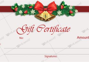 Customizable Christmas Gift Certificate Template Christmas Gift Certificate Templates for Word Editable