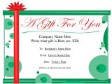 Customizable Christmas Gift Certificate Template Free Printable Gift Certificate Template Free Christmas