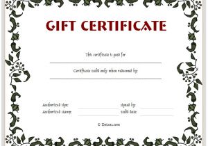 Customizable Christmas Gift Certificate Template Gift Certificate Template Floral Design Dotxes