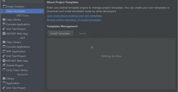 Customizing Project Templates Project Templates In Rider 2017 3 Net tools Blog Net