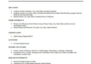 Cv Template for Physicians Doctor Resume Templates 15 Free Samples Examples