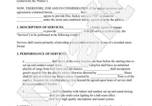 D S Contract Template Dj Contract Template Dj Agreement with Sample D J