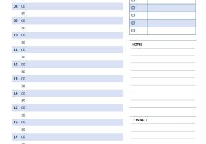 Daily Calendar Template 30 Minute Increments Daily Calendar 15 Minute Increments Template Online