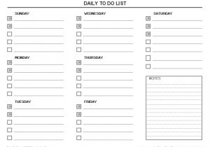 Daily Calendar to Do List Template Daily to Do List