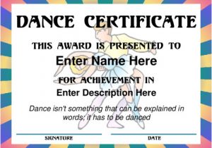 Dance Certificate Templates Free Download Award Certificate Templates