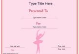 Dance Certificate Templates Free Download Sports Certificates Ballet Certificate Template