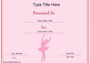 Dance Certificate Templates Free Download Sports Certificates Ballet Certificate Template