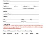 Dance School Registration form Template Free Dance Team Registration form Template Templates Resume