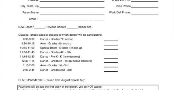 Dance School Registration form Template Free Registration form Template 9 Free Pdf Word Documents