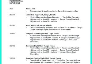 Dance Student Resume Dance Resume Can Be Used for Both Novice and Professional