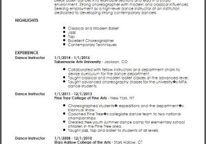 Dance Student Resume Free Professional Dancer Resume Template Resume now