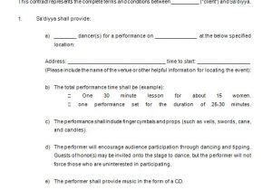 Dance Team Contract Template 15 Performance Contract Templates Word Pdf Google