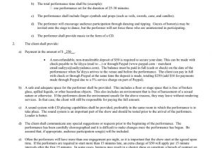 Dancer Contract Template Bellydance Performance Contract In Word and Pdf formats