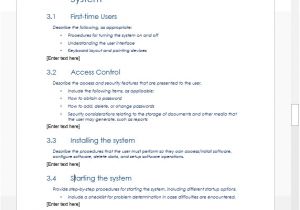 Database User Manual Template User Guide Templates forms and Checklists Technical