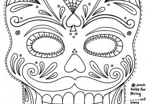 Day Of the Dead Skull Mask Template Sugar Skull with Roses Coloring Pages Az Coloring Pages