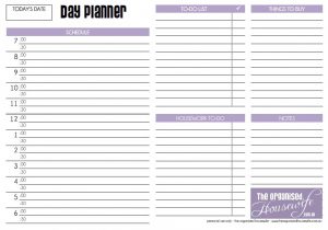 Day to Day Planner Template Free Day Planner Template Cyberuse