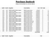 Daybook Template Construction Industry Accounts Cia software Reports