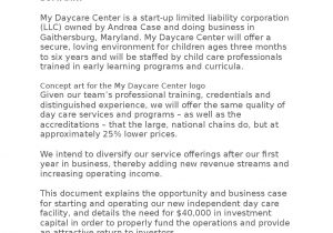 Daycare Business Plan Template Daycare Business Plan Sample Docsity