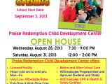 Daycare Open House Flyer Template Praise Redemption Child Development Center Lothian Md