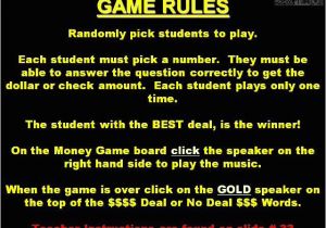 Deal or No Deal Template Powerpoint Free Deal or No Deal Powerpoint Game Template Interactive Tefl